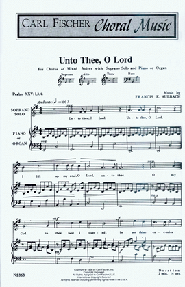 Book cover for Unto Thee, O Lord