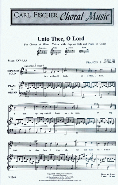 Unto Thee, O Lord