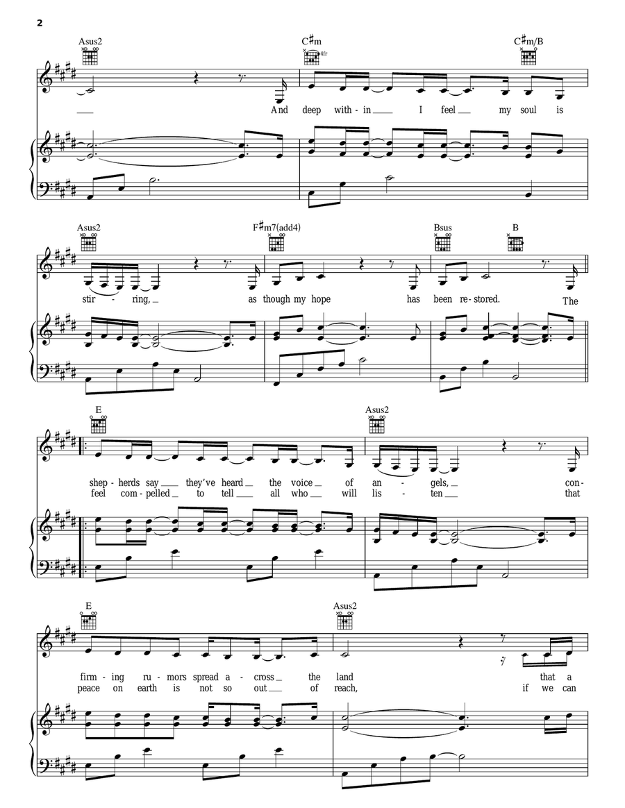 God Is With Us Piano, Vocal, Guitar scores gallery preview page 2