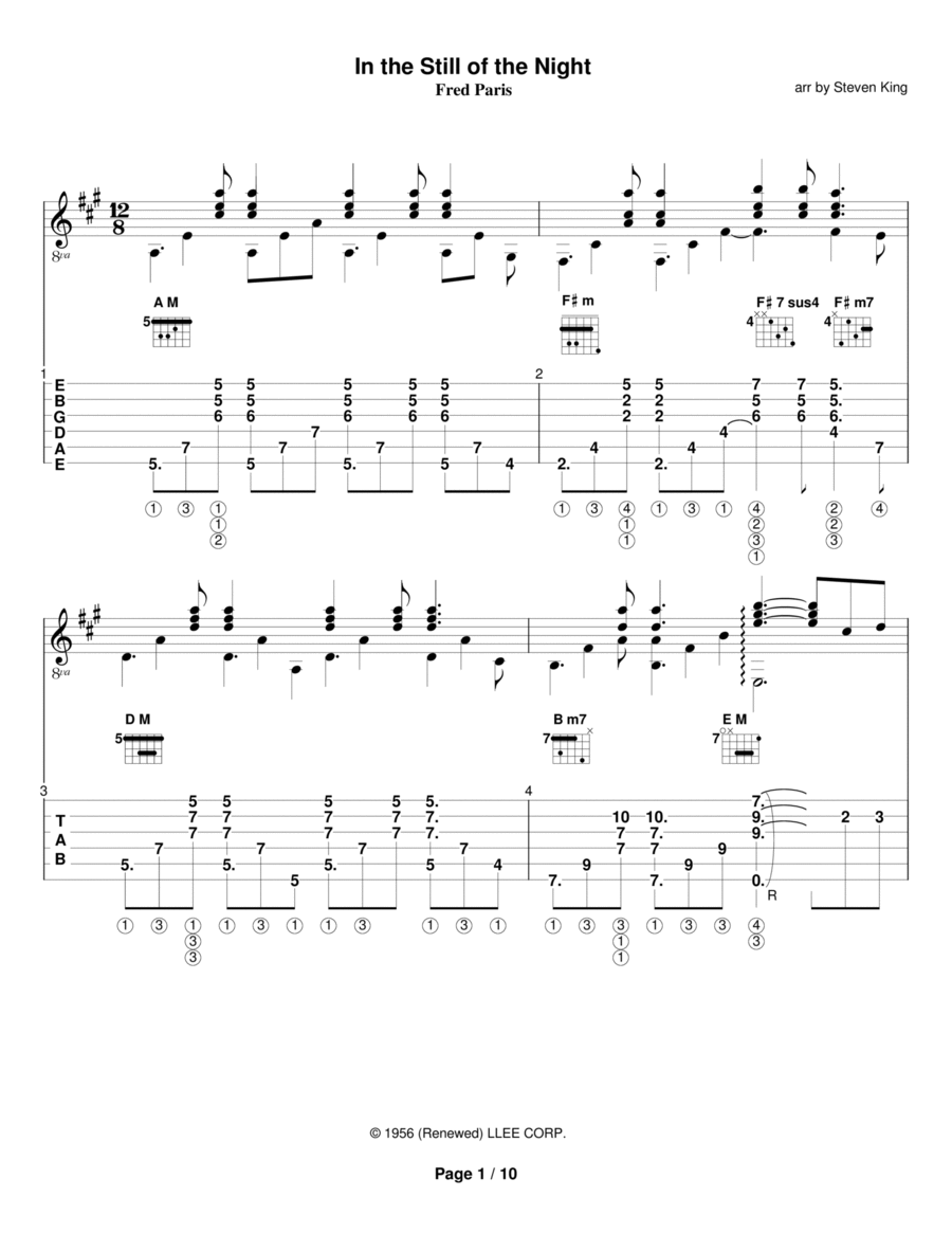 In The Still Of The Night Guitar Solo scores gallery preview page 1