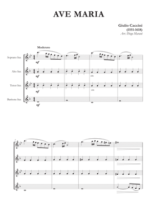 Ave Maria by Caccini-Vavilov for Saxophone Quartet