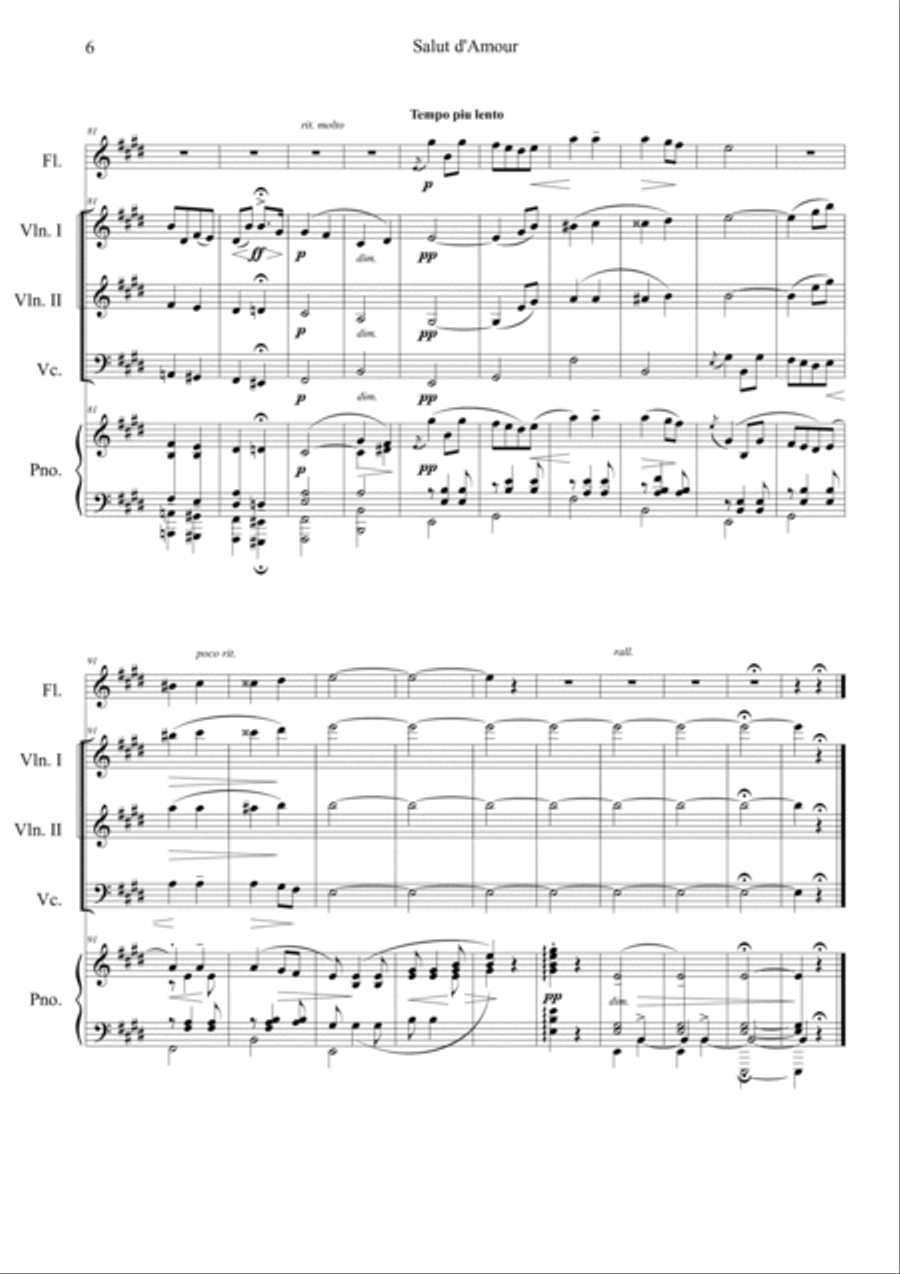 Salut d'amour Flute scores gallery preview page 6