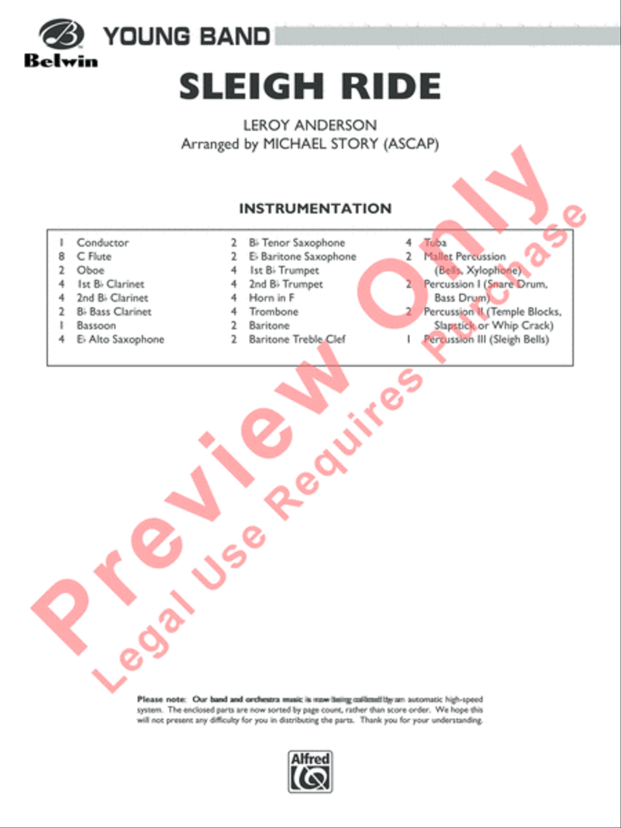 Sleigh Ride Sleigh Ride Concert Band scores gallery preview page 2