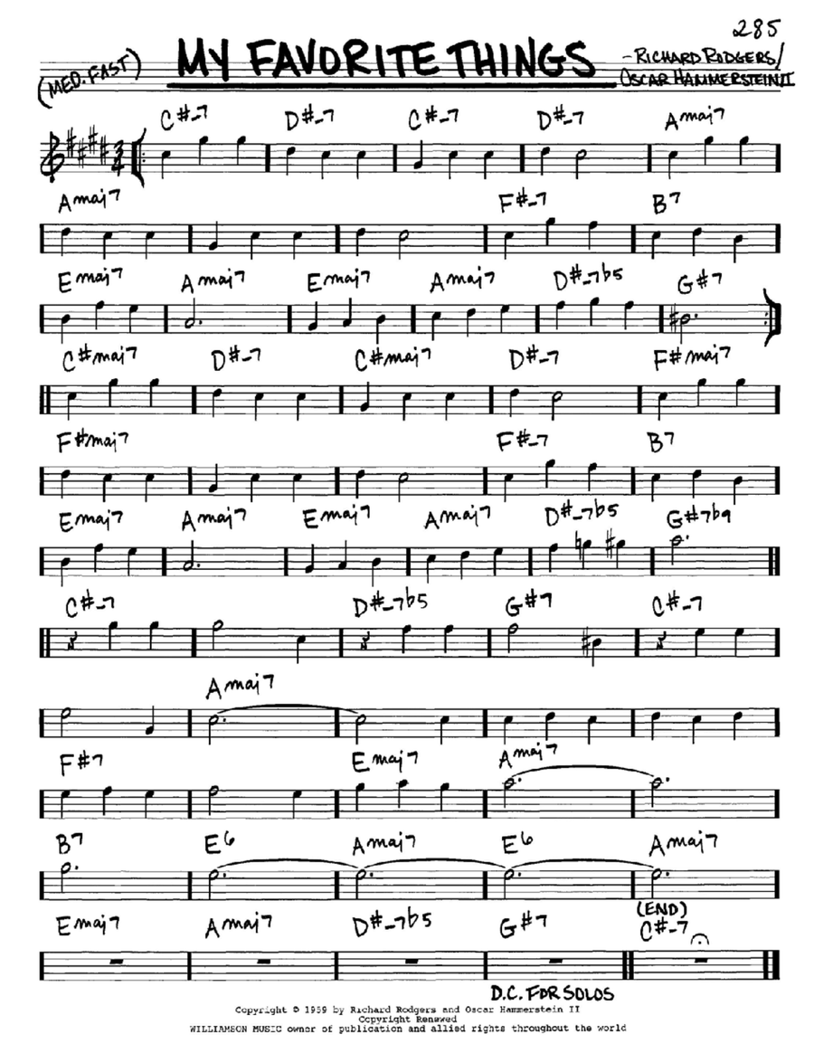 My Favorite Things E-Flat Instrument scores gallery preview page 1