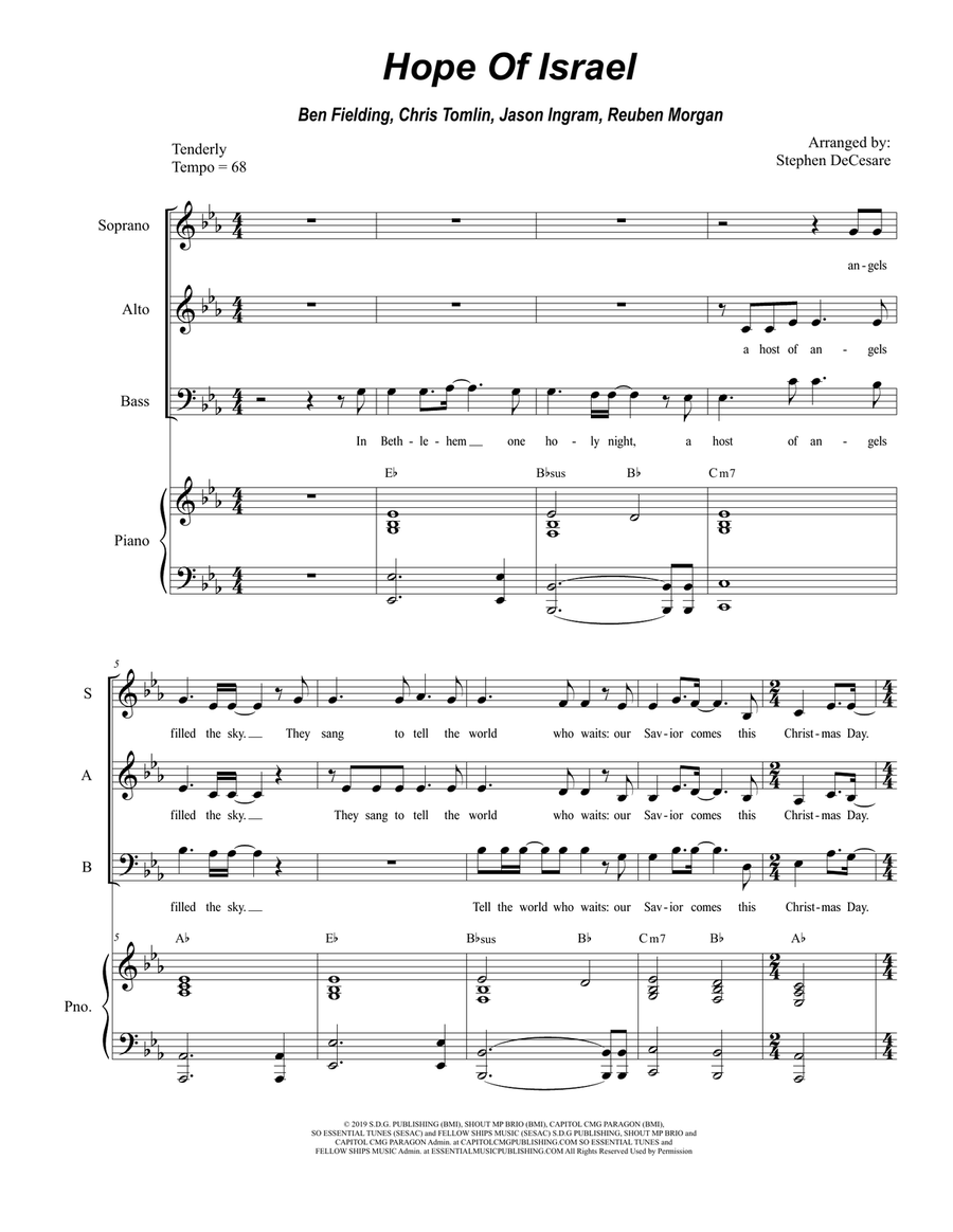 Hope Of Israel 3-Part scores gallery preview page 1