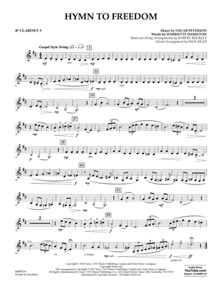 Hymn to Freedom - Bb Clarinet 3