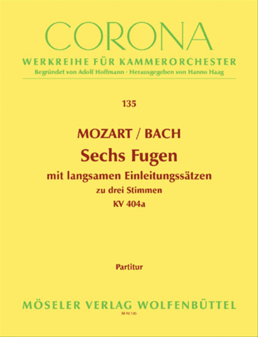 6 dreistimmige Fugen KV 404a Chamber Orchestra scores gallery preview page 1