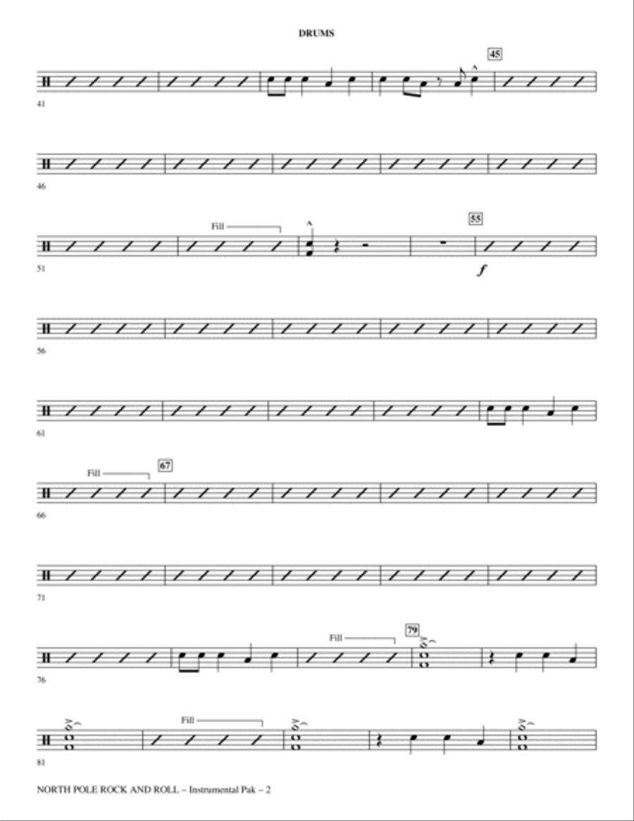 North Pole Rock And Roll (Medley) - Drums Choir scores gallery preview page 2