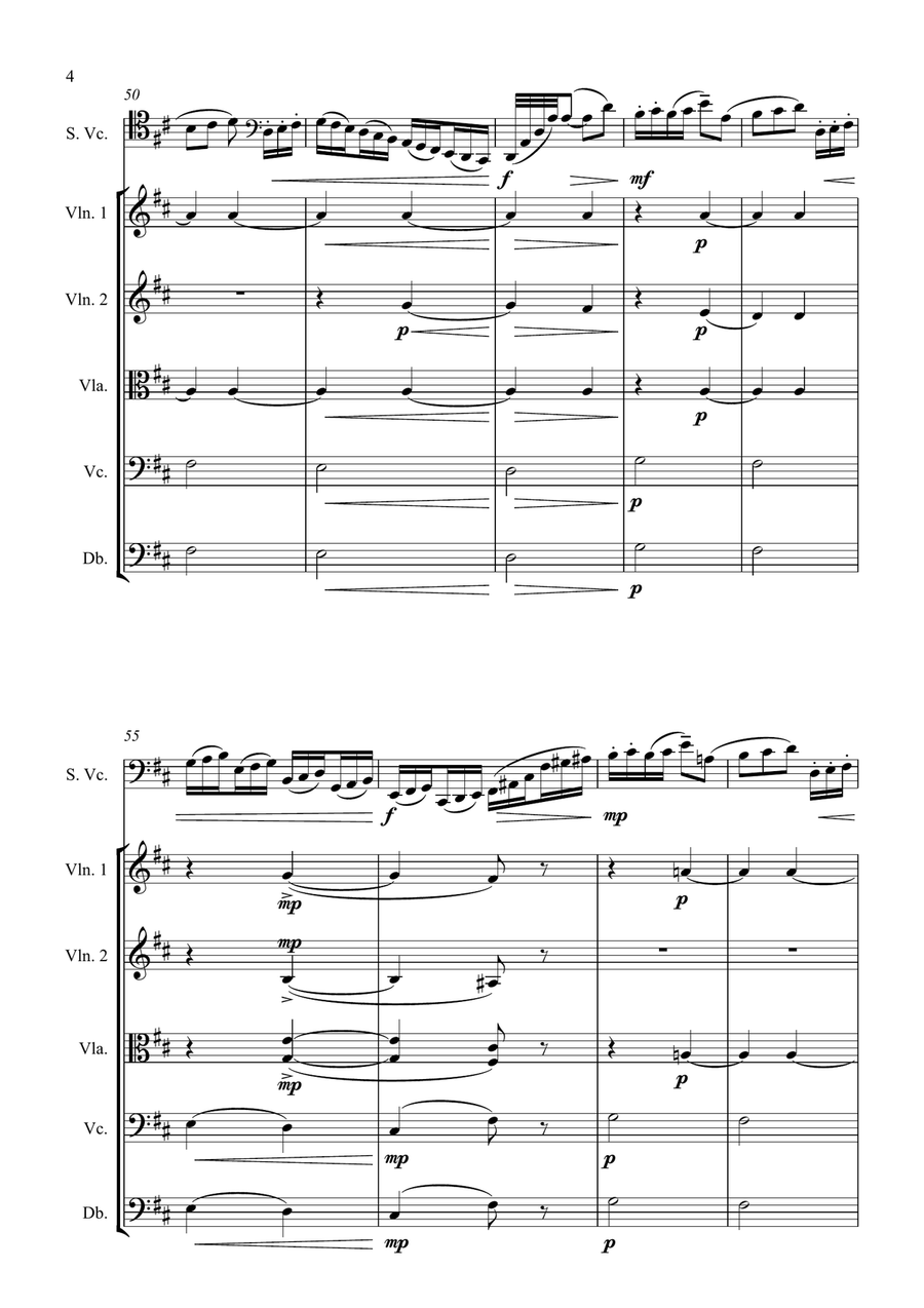 Tchaikovsky Pezzo Capriccioso Op. 62 for Cello and String Orchestra String Orchestra scores gallery preview page 5