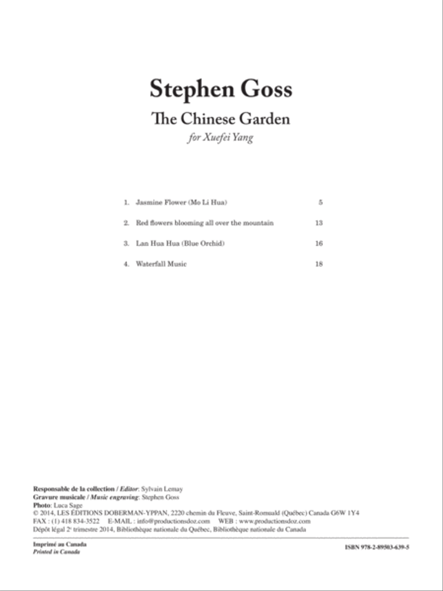 The Chinese Garden Classical Guitar scores gallery preview page 1