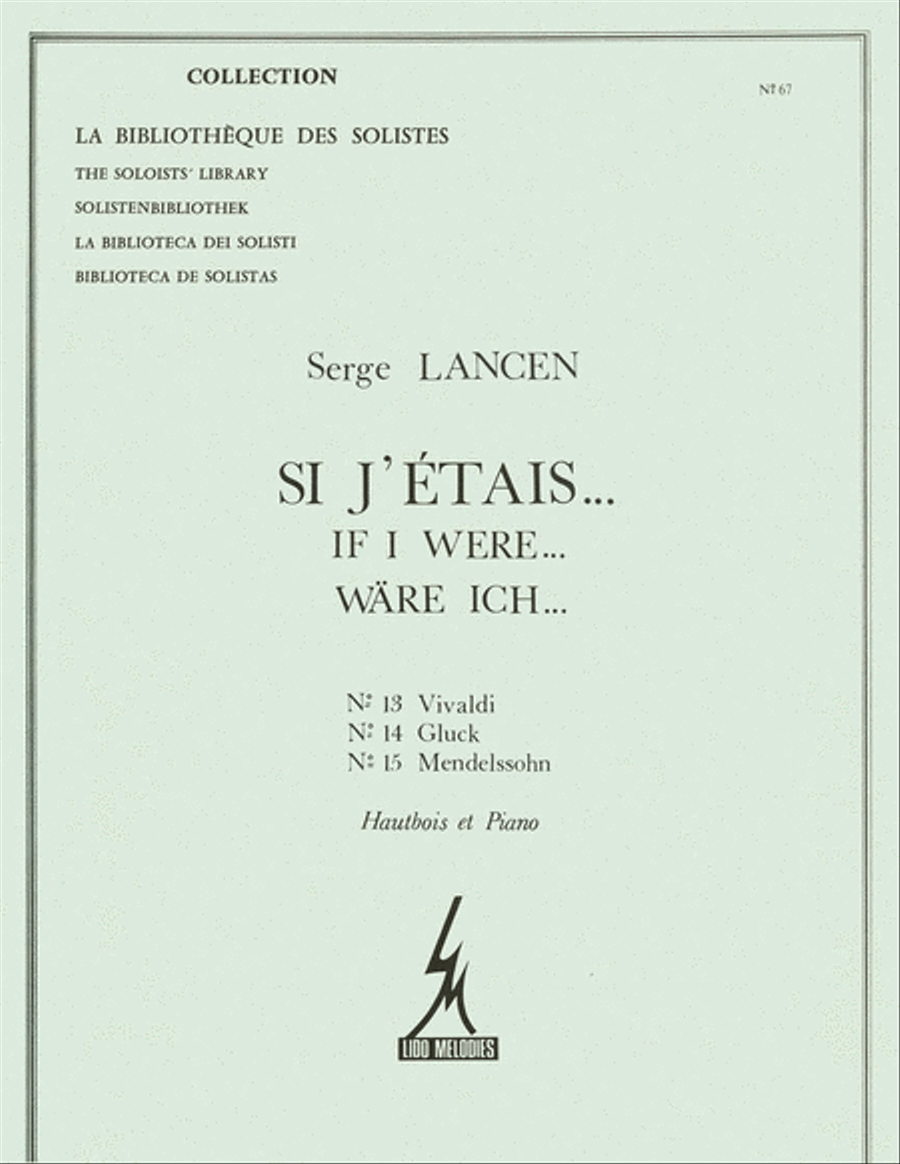 Lancen Si J'etais No 13 Vivaldi 14 Gluck 15 Mendelssohn Lm067 Piano Bk Piano Solo scores gallery preview page 1