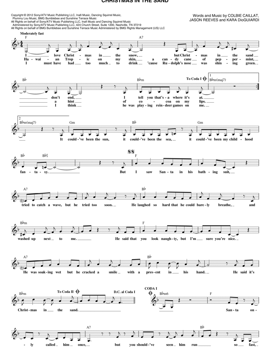 Christmas In The Sand Christmas In The Sand Piano Solo scores gallery preview page 1