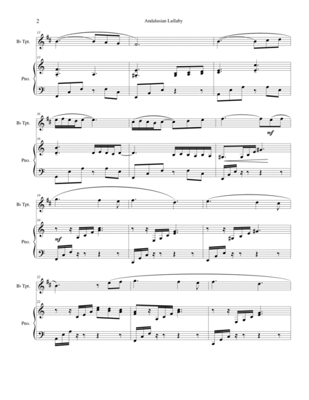 Andalusian Lullaby (#4 from the "Alhambra Suite") - intermediate trumpet with piano accompaniment image number null