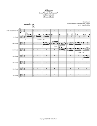 Allegro (from "Sonata for Trumpet") (Bb) (Trumpet Solo with Viola Septet)