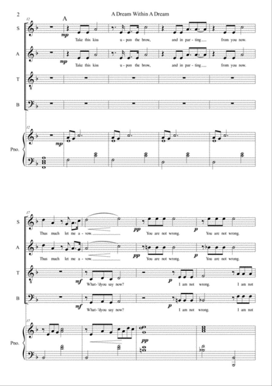 A Dream Within A Dream 4-Part scores gallery preview page 2