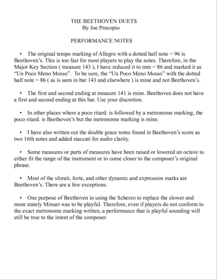 THE BEETHOVEN DUETS FOR VIOLIN SCHERZO NO 5 String Duet scores gallery preview page 3