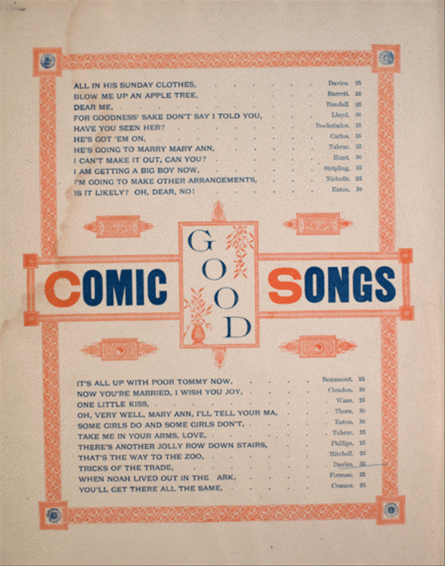 Good Comic Songs. Tricks of the Trade Voice scores gallery preview page 1