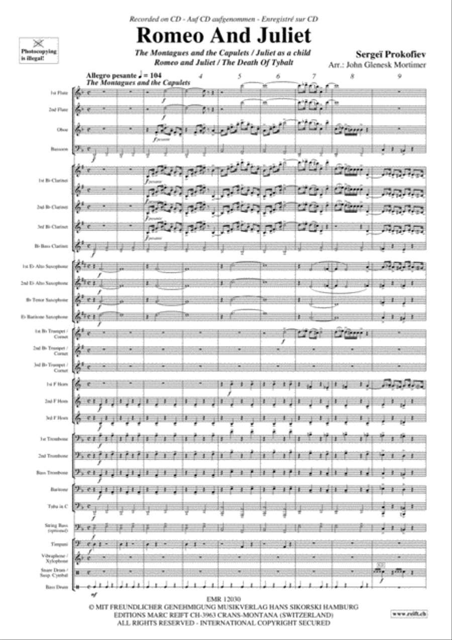 Romeo And Juliet Concert Band scores gallery preview page 4