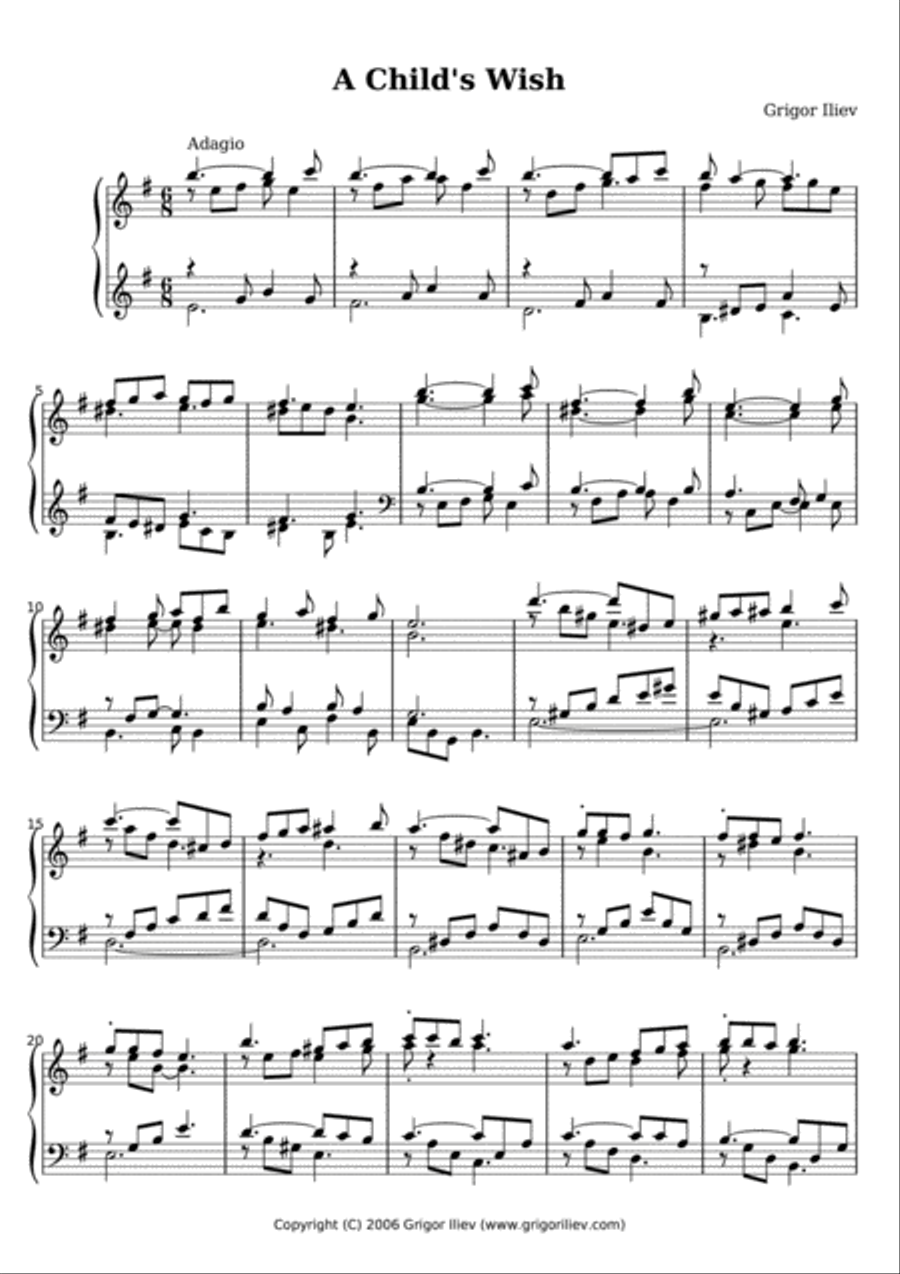 A Child's Wish Piano Solo scores gallery preview page 1
