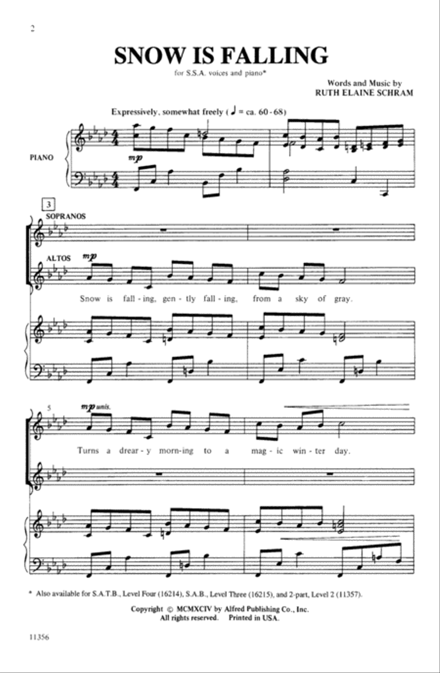 Snow Is Falling Choir scores gallery preview page 1