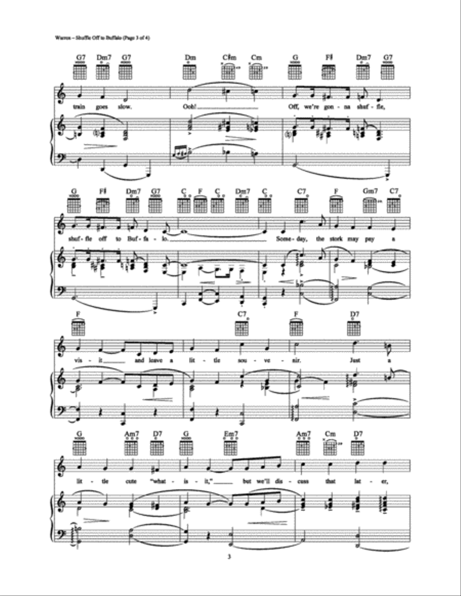 Shuffle Off To Buffalo Piano, Vocal, Guitar scores gallery preview page 3