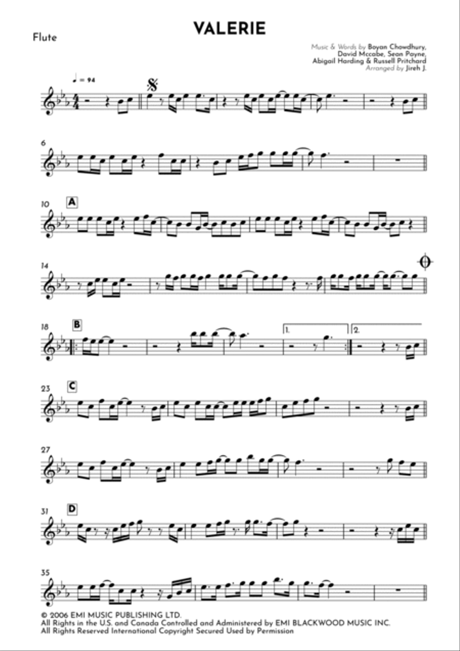 Valerie Valerie Flute Solo scores gallery preview page 2