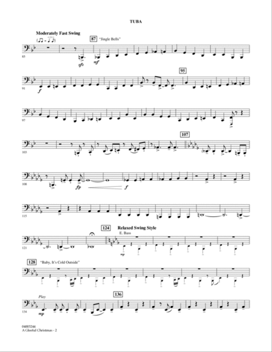 A Gleeful Christmas - Tuba Concert Band scores gallery preview page 2