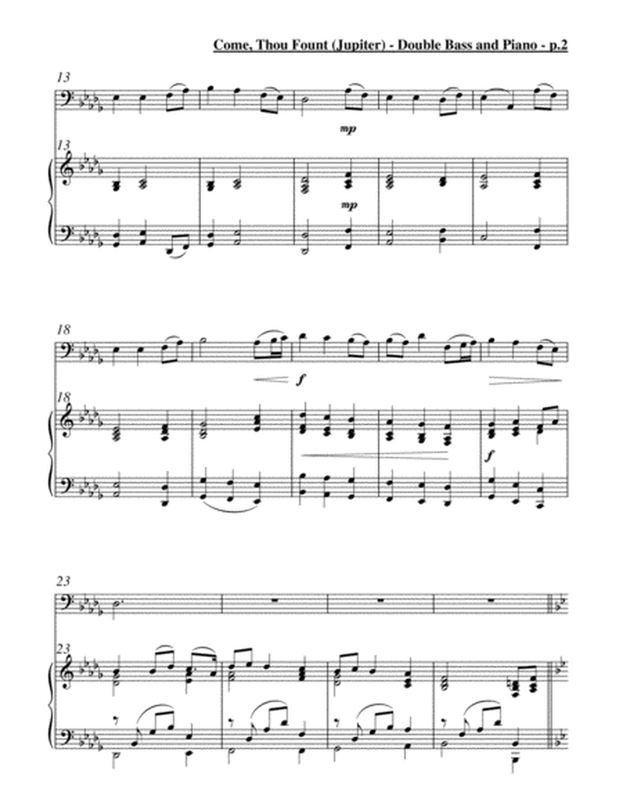 Come, Thou Fount of Every Blessing (Jupiter) - Solo Double Bass & Piano image number null
