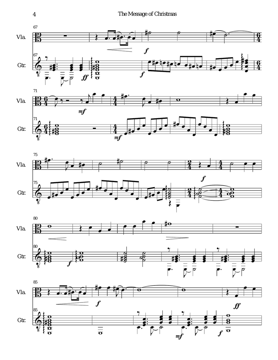 The Message of Christmas for viola and guitar String Duet scores gallery preview page 4