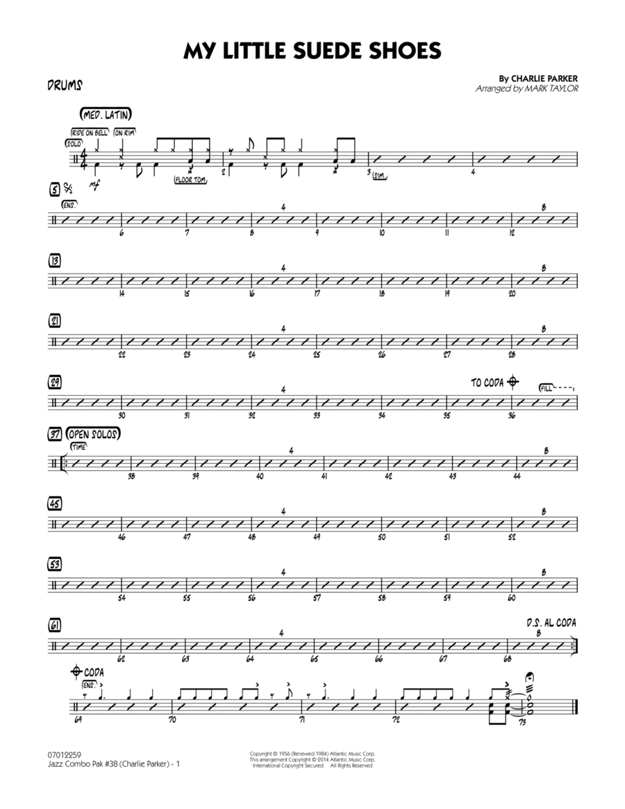 Jazz Combo Pak #38 (Charlie Parker) - Drums Jazz Ensemble scores gallery preview page 1
