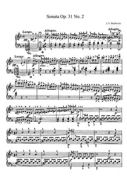 Beethoven Sonata No. 17 Op. 31 No. 2 in D Minor