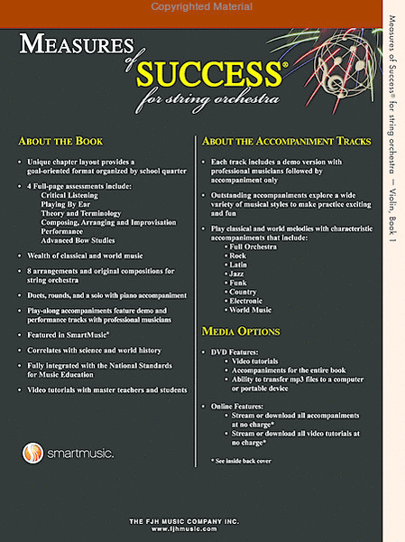 Measures of Success for String Orchestra-Violin Book 1