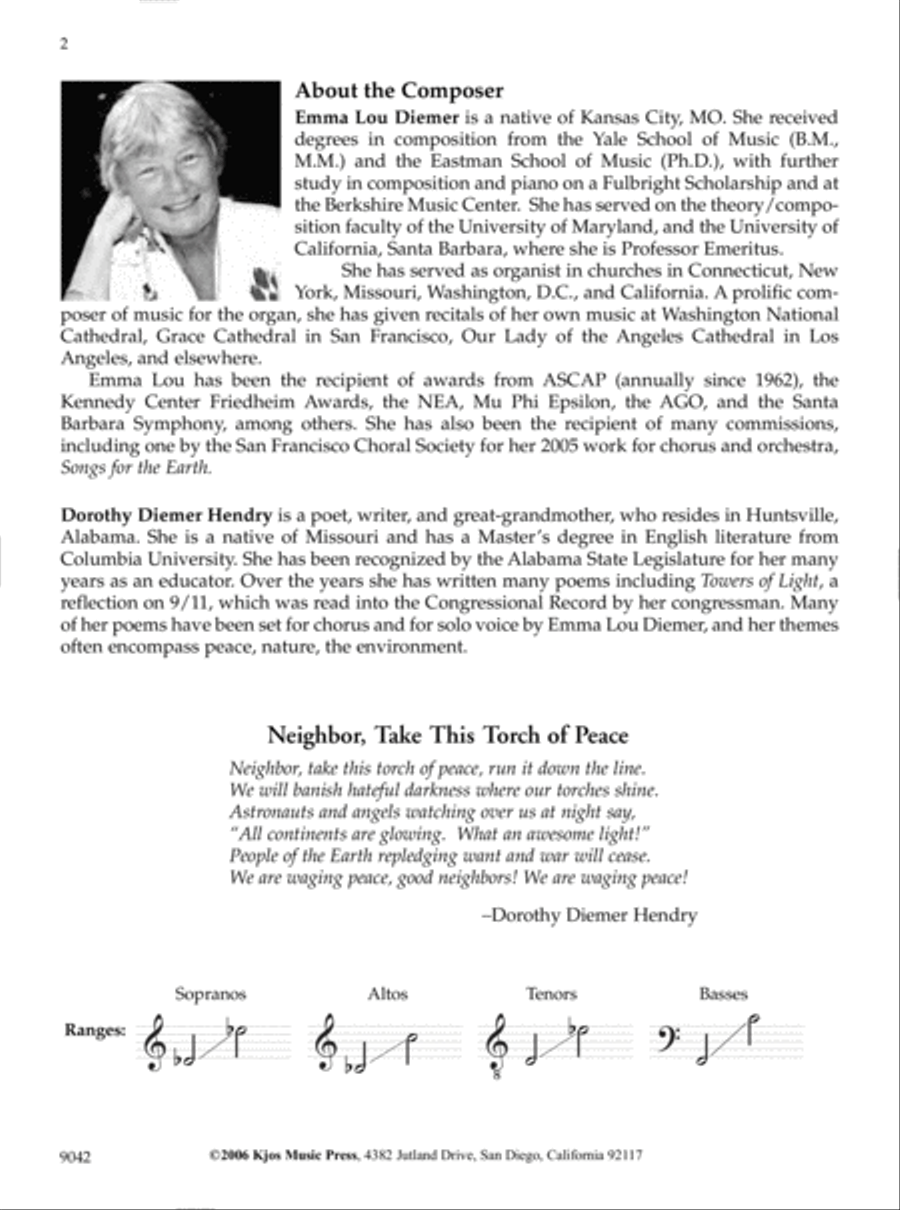Neighbor, Take This Torch of Peace 4-Part scores gallery preview page 2