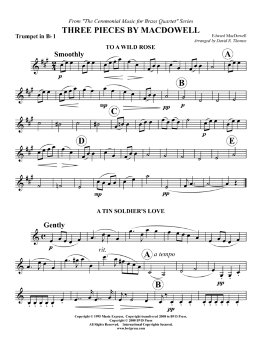 Three MacDowell Pieces Brass Quartet scores gallery preview page 4