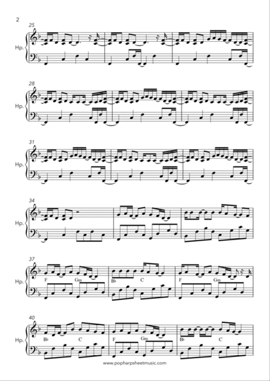 99 Red Balloons (99 Luftballons) Harp scores gallery preview page 2