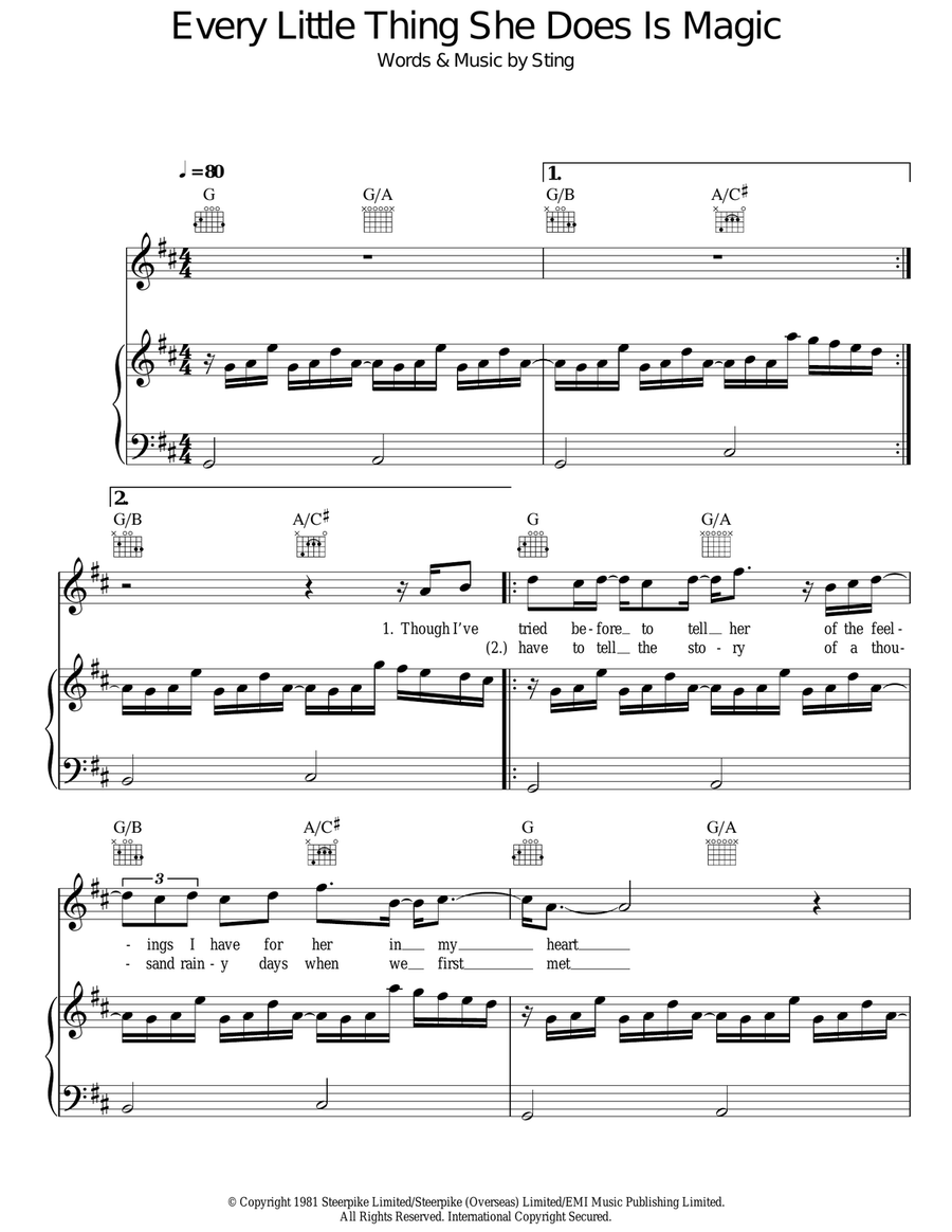 Every Little Thing She Does Is Magic Acoustic Guitar scores gallery preview page 1