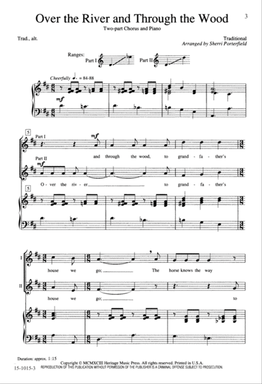 Over the River and Through the Wood 2-Part scores gallery preview page 3