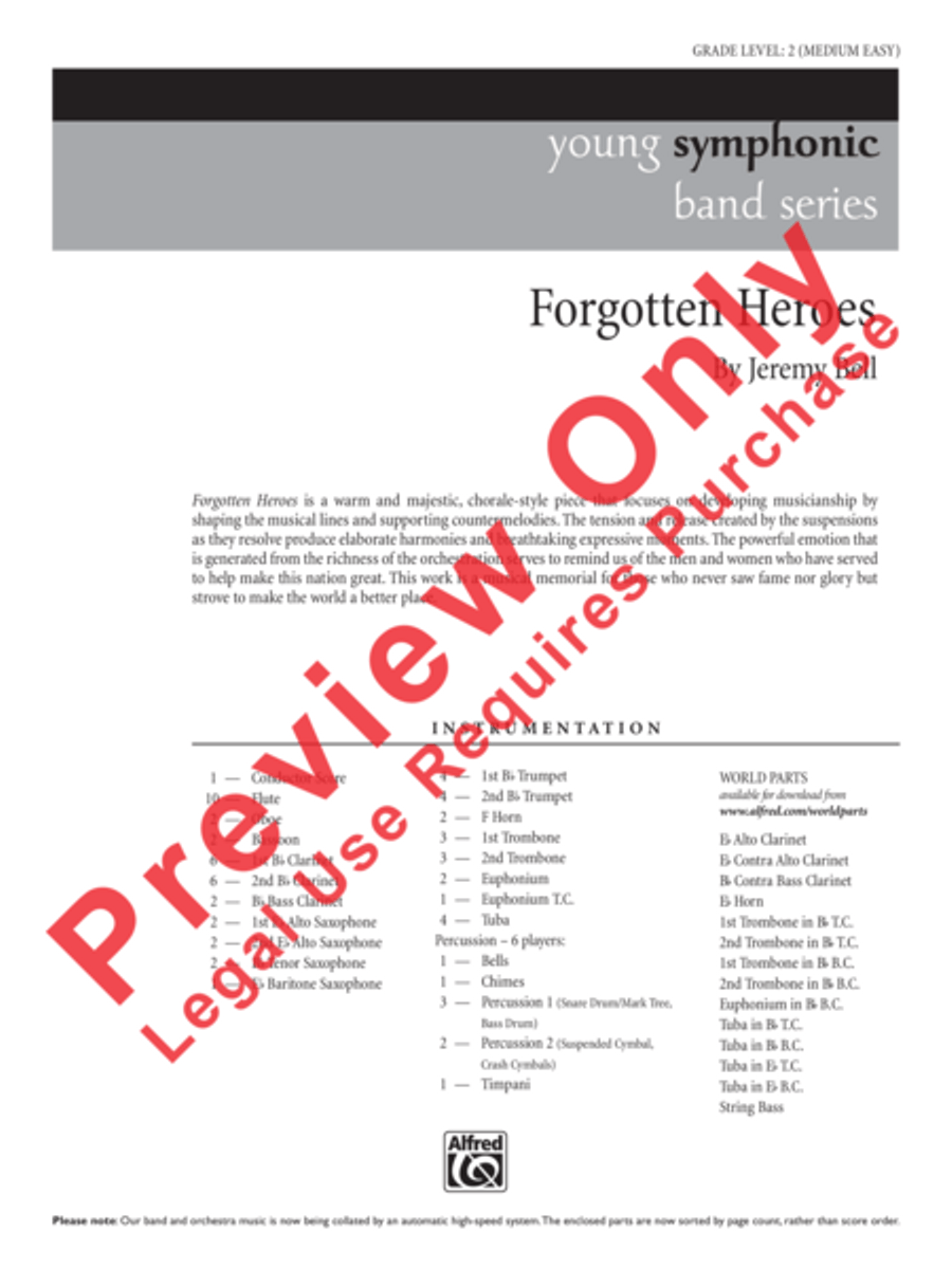 Forgotten Heroes Concert Band scores gallery preview page 2
