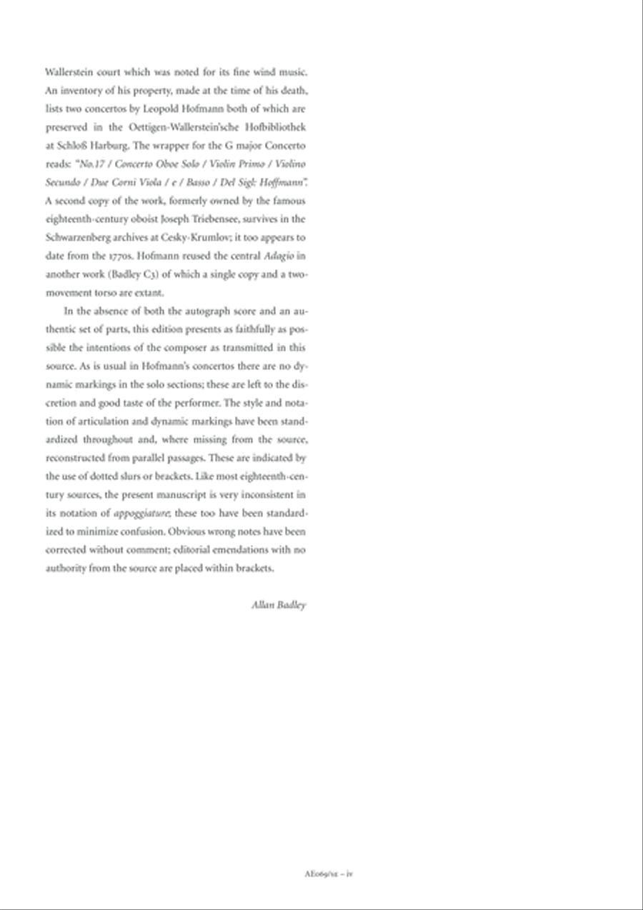 Oboe Concerto in G major (Badley G1, Study Edition) Piano scores gallery preview page 4