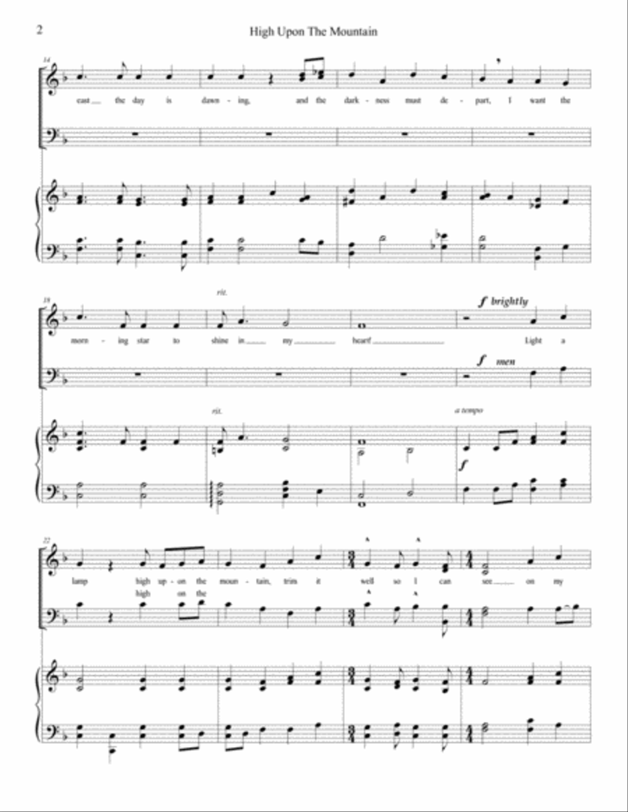 High Upon The Mountain 4-Part scores gallery preview page 2