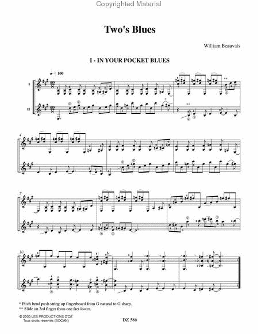 Two's Blues Two's Blues Electric Guitar scores gallery preview page 2