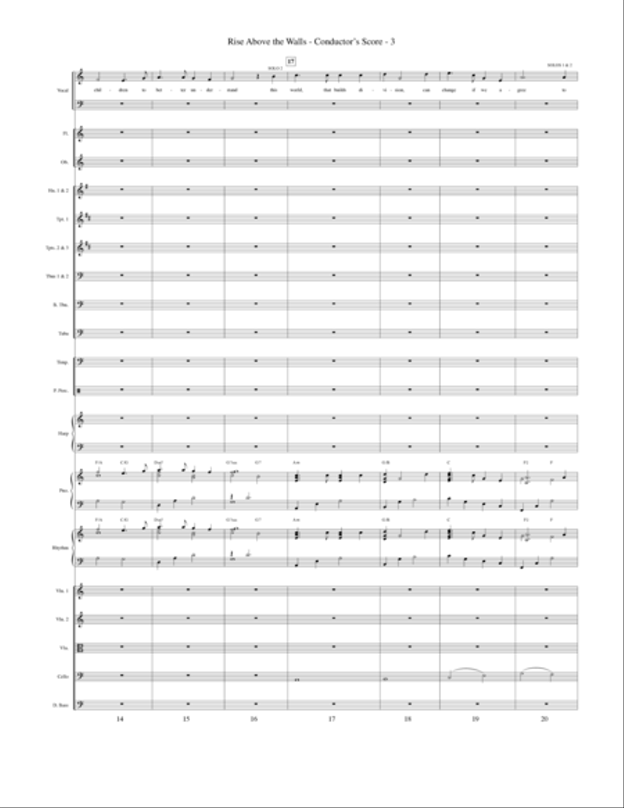Rise Above The Walls - Full Score Choir scores gallery preview page 3