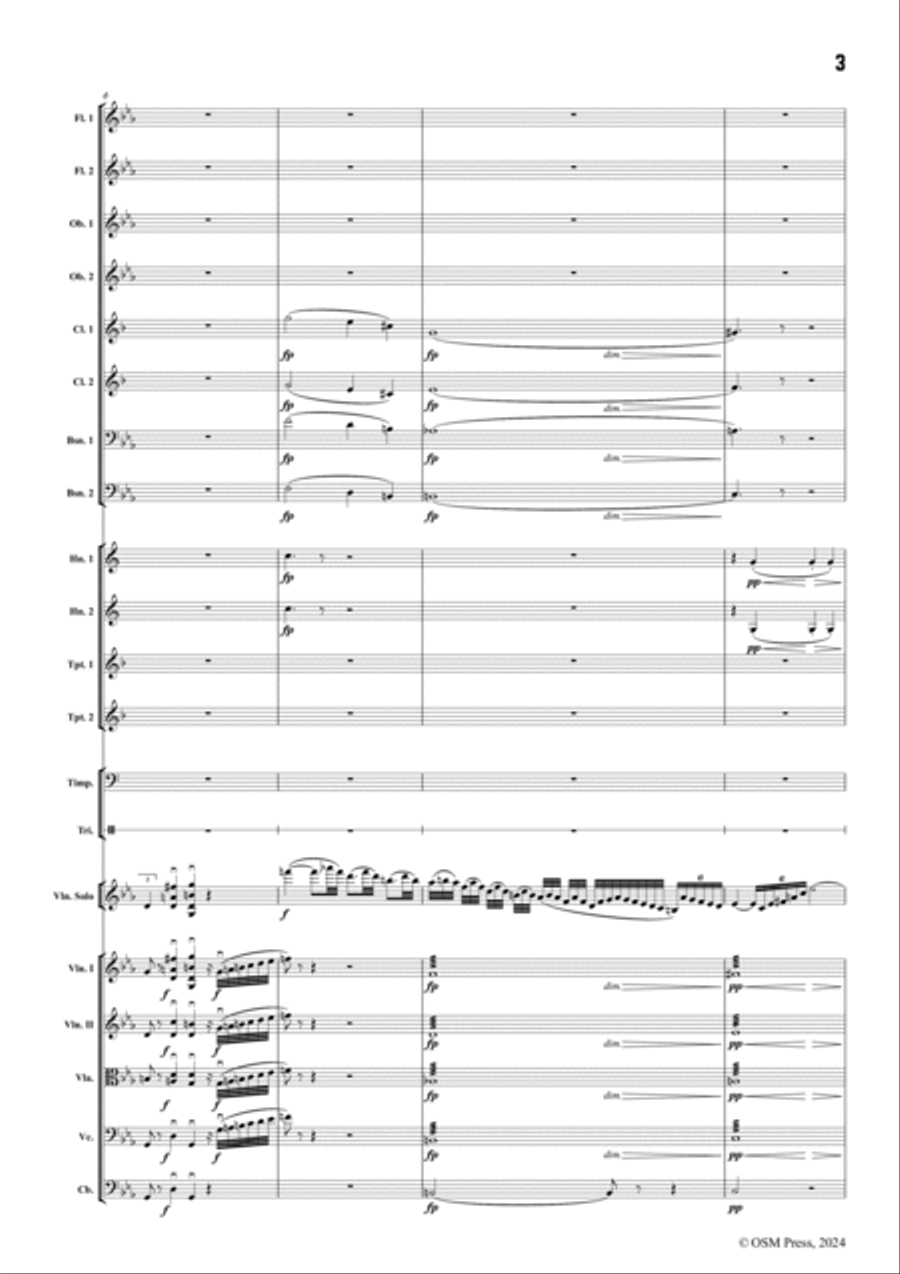 Sarasate-Zigeunerweisen(Gypsy Airs),Op.20,for Violin and Orchestra String Orchestra scores gallery preview page 3