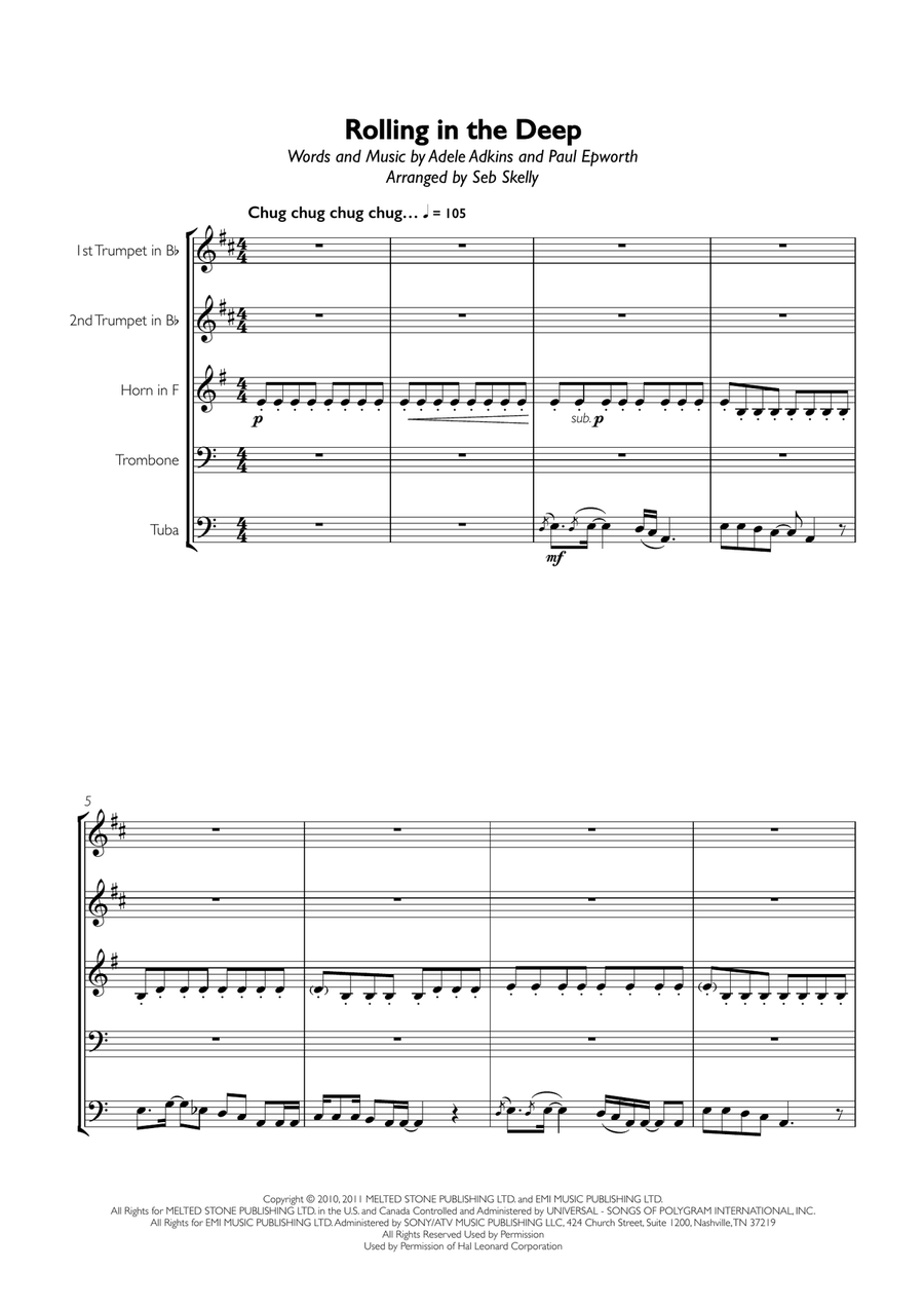 Rolling In The Deep Brass Ensemble scores gallery preview page 1