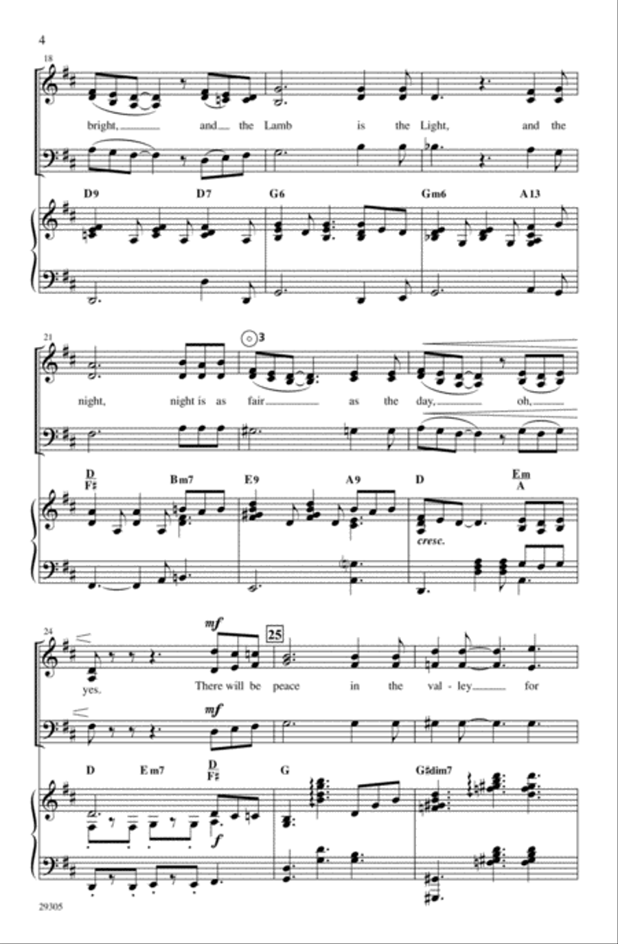 Peace in the Valley Choir scores gallery preview page 3