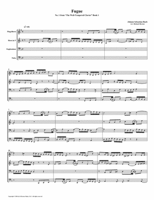 Fugue 01 from Well-Tempered Clavier, Book 1 (Conical Brass Quartet)