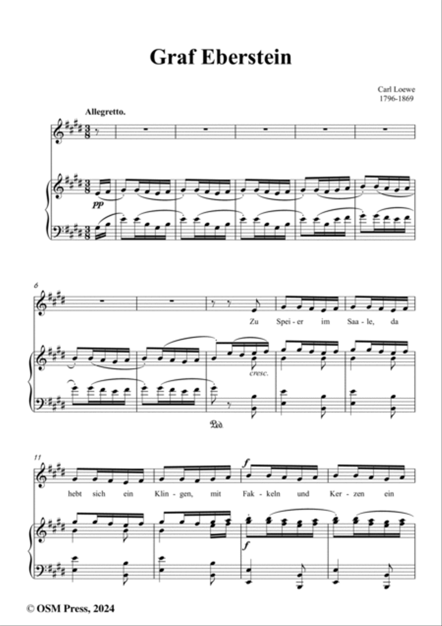 C. Loewe-Graf Eberstein(Zu Speier im Saale da hebt sich ein Klingen),in E Major Voice scores gallery preview page 2