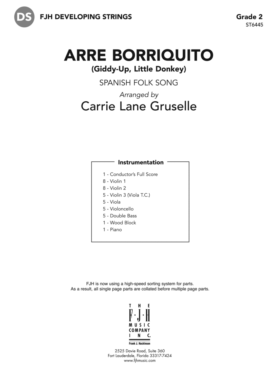 Arre Borriquito: Score String Orchestra scores gallery preview page 1