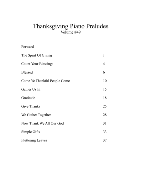 Thanksgiving Piano Preludes Volume 49 image number null