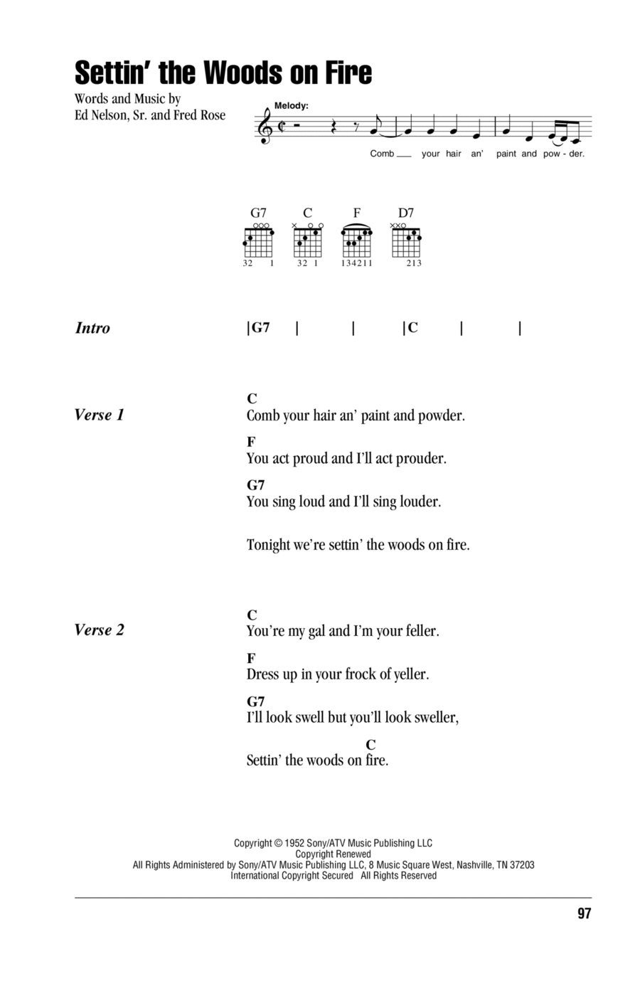 Settin' The Woods On Fire Electric Guitar scores gallery preview page 1